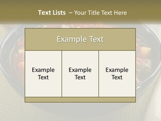 A Bowl Of Soup With Bread On The Side PowerPoint Template