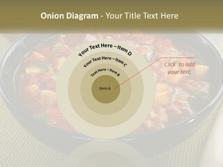 A Bowl Of Soup With Bread On The Side PowerPoint Template