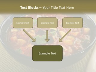 A Bowl Of Soup With Bread On The Side PowerPoint Template
