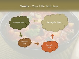 A Bowl Of Soup With Bread On The Side PowerPoint Template