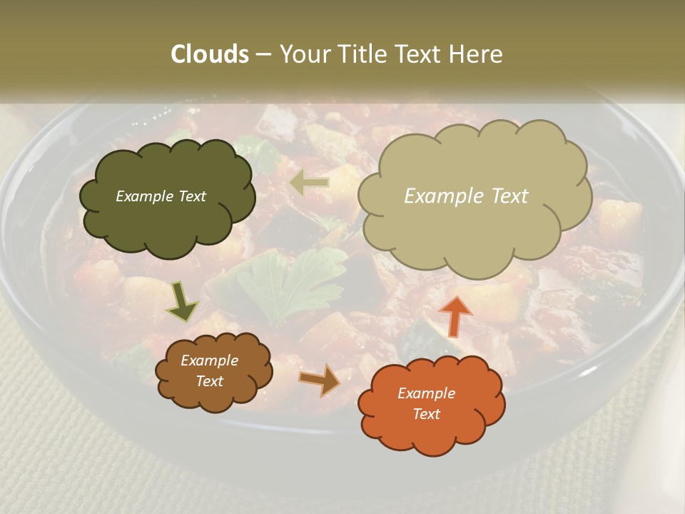 A Bowl Of Soup With Bread On The Side PowerPoint Template