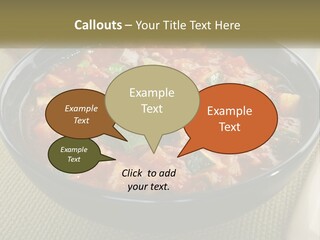 A Bowl Of Soup With Bread On The Side PowerPoint Template