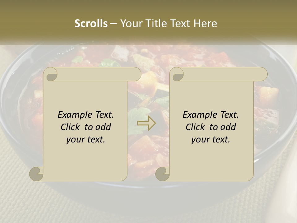 A Bowl Of Soup With Bread On The Side PowerPoint Template