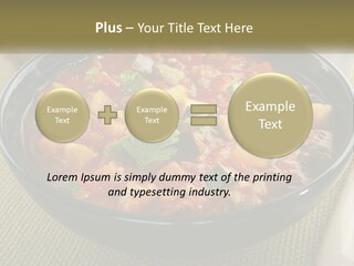 A Bowl Of Soup With Bread On The Side PowerPoint Template