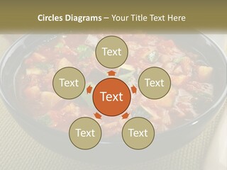 A Bowl Of Soup With Bread On The Side PowerPoint Template