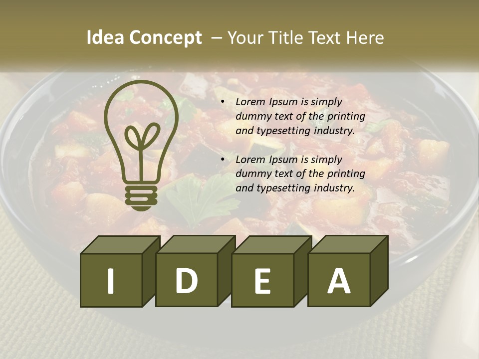 A Bowl Of Soup With Bread On The Side PowerPoint Template