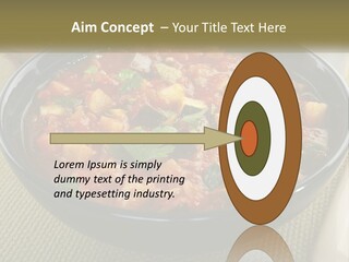 A Bowl Of Soup With Bread On The Side PowerPoint Template