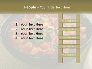 A Bowl Of Soup With Bread On The Side PowerPoint Template