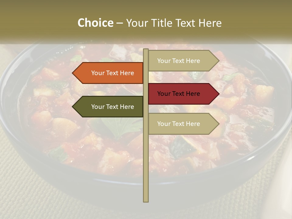 A Bowl Of Soup With Bread On The Side PowerPoint Template