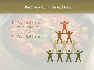 A Bowl Of Soup With Bread On The Side PowerPoint Template