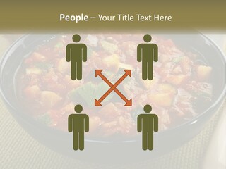 A Bowl Of Soup With Bread On The Side PowerPoint Template