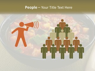 A Bowl Of Soup With Bread On The Side PowerPoint Template