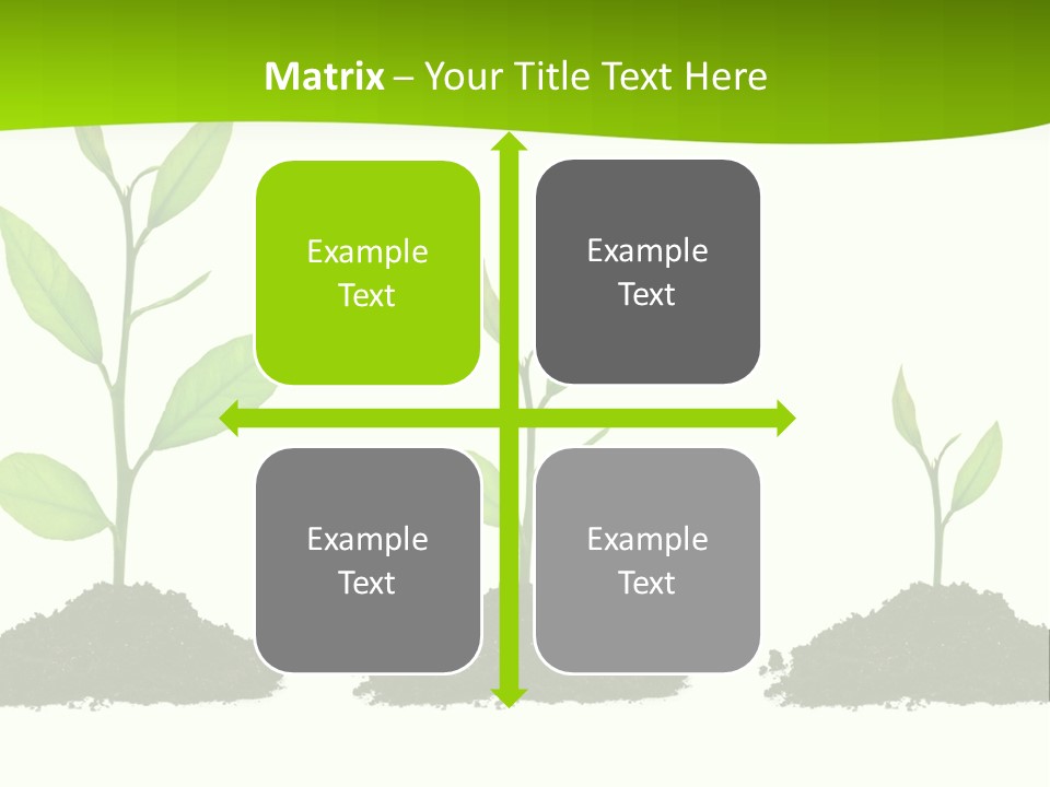 A Group Of Green Plants Growing Out Of Dirt PowerPoint Template