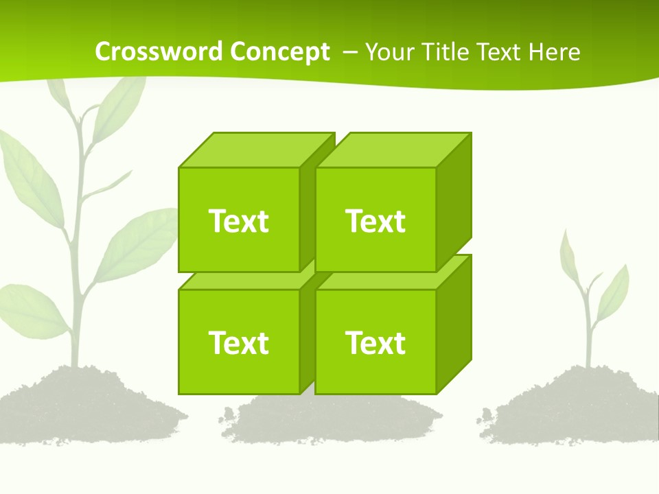 A Group Of Green Plants Growing Out Of Dirt PowerPoint Template