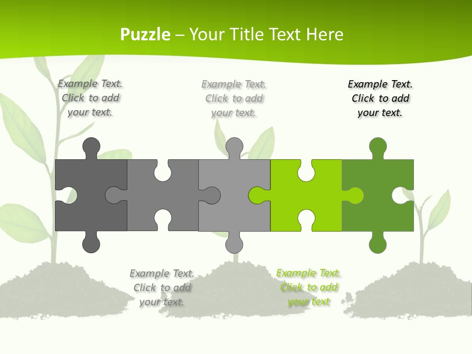 A Group Of Green Plants Growing Out Of Dirt PowerPoint Template