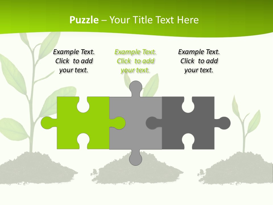 A Group Of Green Plants Growing Out Of Dirt PowerPoint Template