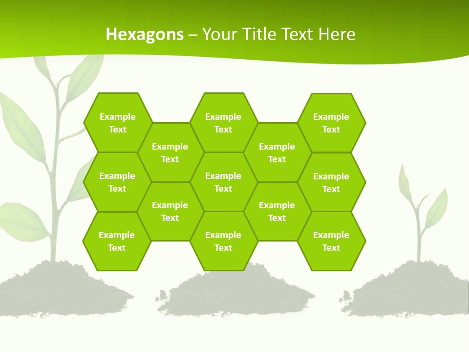 A Group Of Green Plants Growing Out Of Dirt PowerPoint Template