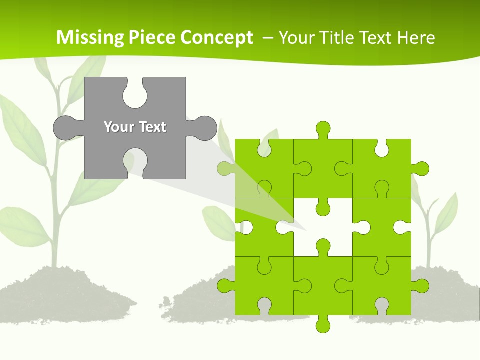 A Group Of Green Plants Growing Out Of Dirt PowerPoint Template