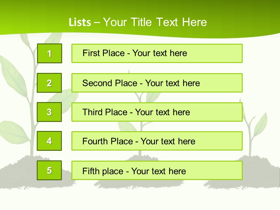 A Group Of Green Plants Growing Out Of Dirt PowerPoint Template