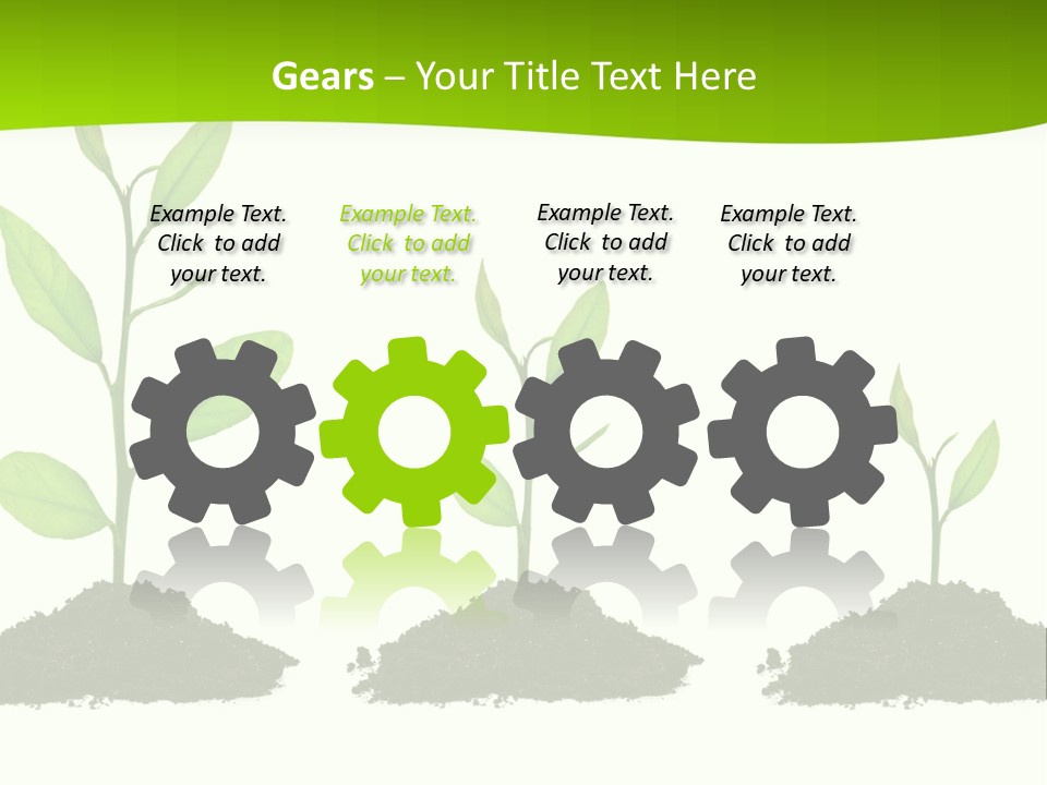 A Group Of Green Plants Growing Out Of Dirt PowerPoint Template