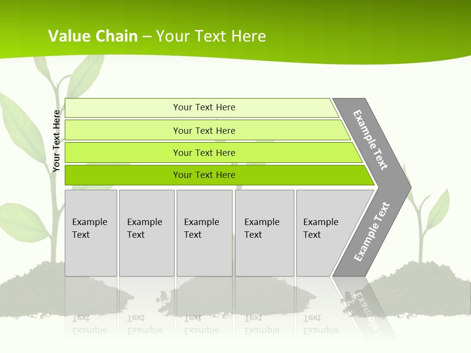 A Group Of Green Plants Growing Out Of Dirt PowerPoint Template