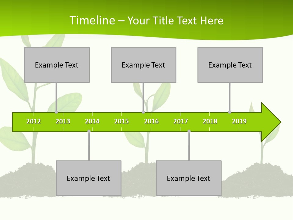A Group Of Green Plants Growing Out Of Dirt PowerPoint Template