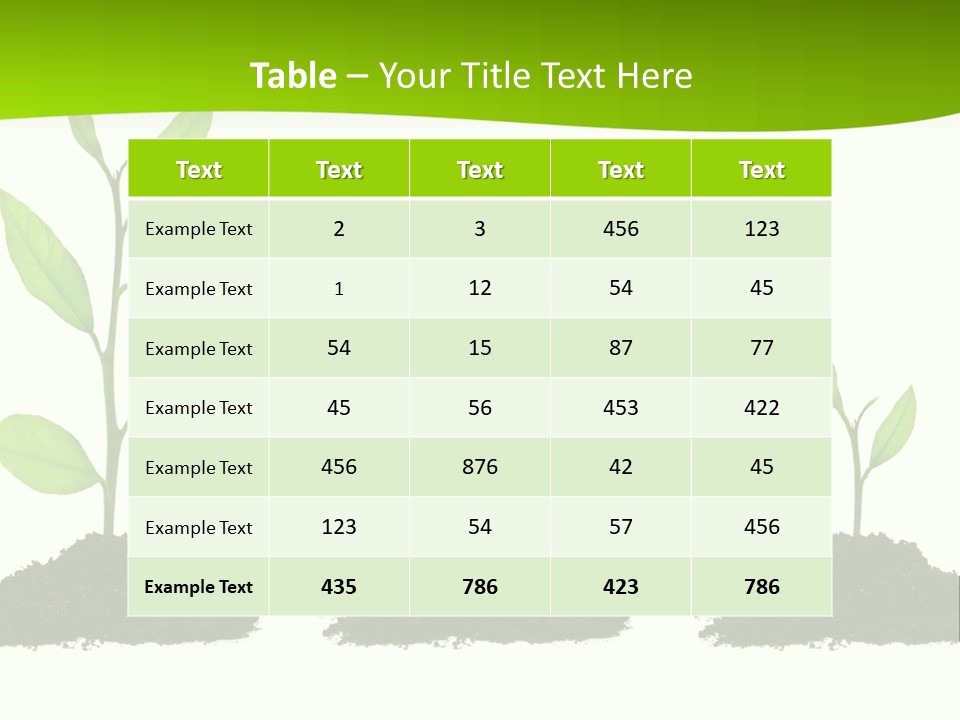A Group Of Green Plants Growing Out Of Dirt PowerPoint Template