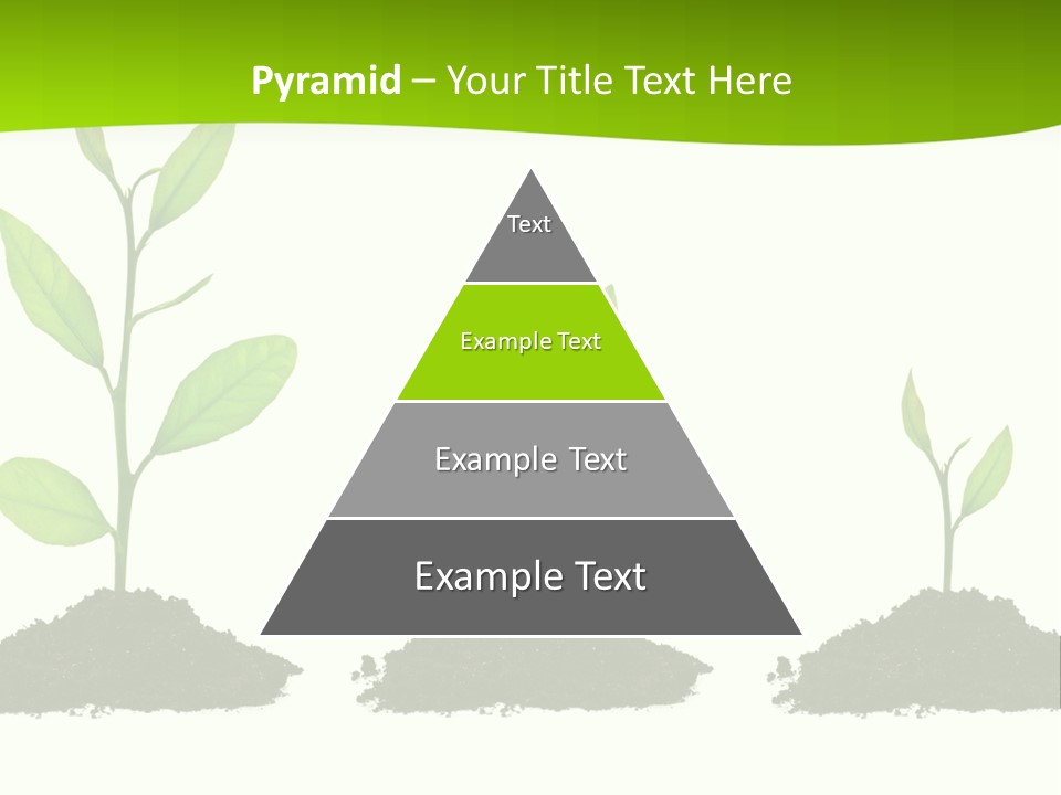 A Group Of Green Plants Growing Out Of Dirt PowerPoint Template