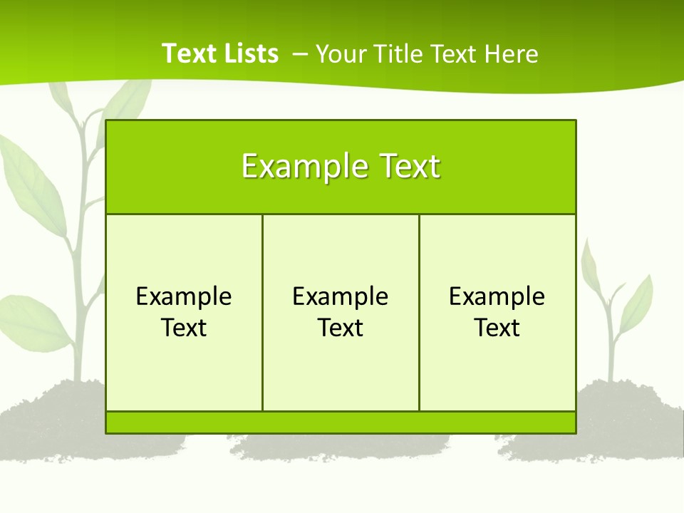 A Group Of Green Plants Growing Out Of Dirt PowerPoint Template