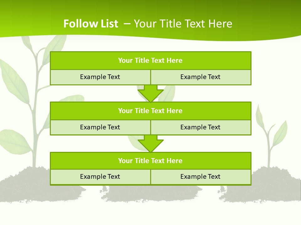 A Group Of Green Plants Growing Out Of Dirt PowerPoint Template