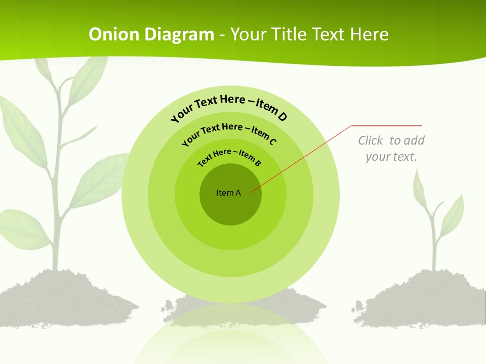 A Group Of Green Plants Growing Out Of Dirt PowerPoint Template