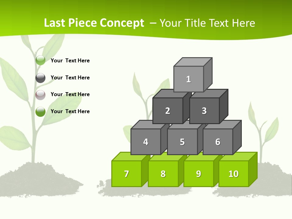 A Group Of Green Plants Growing Out Of Dirt PowerPoint Template