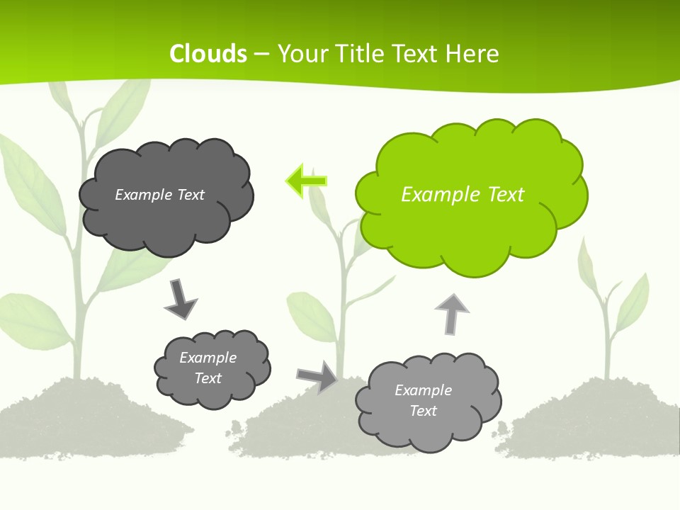 A Group Of Green Plants Growing Out Of Dirt PowerPoint Template