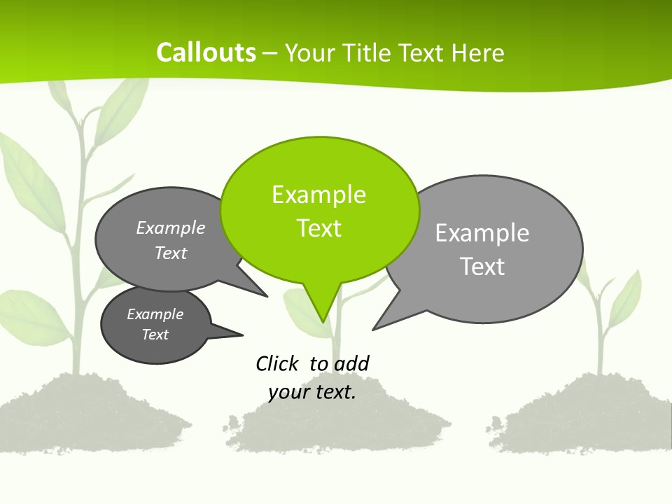 A Group Of Green Plants Growing Out Of Dirt PowerPoint Template