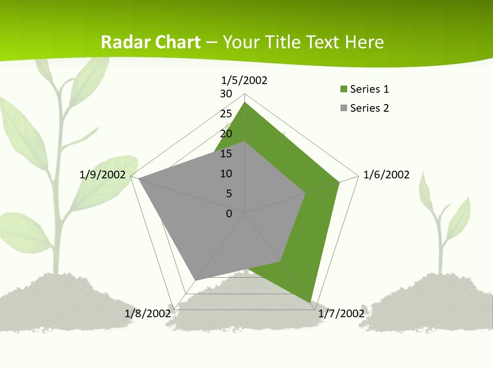 A Group Of Green Plants Growing Out Of Dirt PowerPoint Template