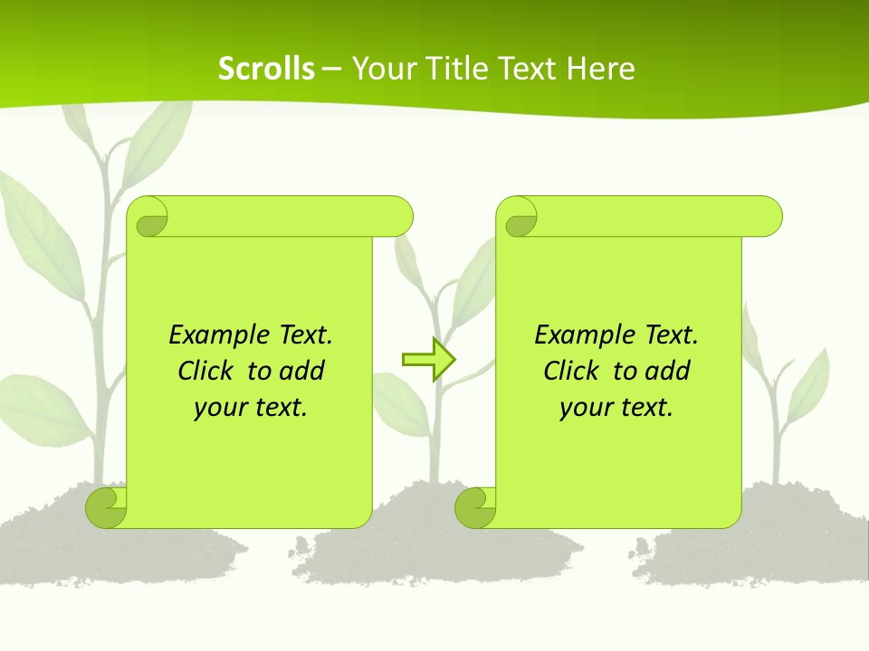 A Group Of Green Plants Growing Out Of Dirt PowerPoint Template