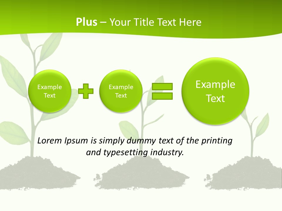 A Group Of Green Plants Growing Out Of Dirt PowerPoint Template