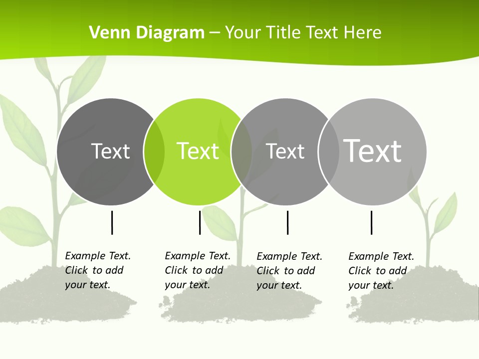 A Group Of Green Plants Growing Out Of Dirt PowerPoint Template