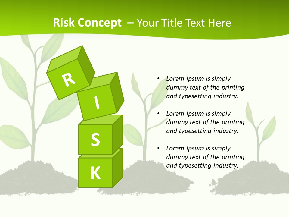 A Group Of Green Plants Growing Out Of Dirt PowerPoint Template