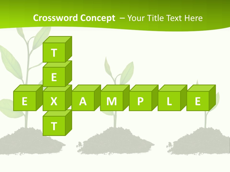 A Group Of Green Plants Growing Out Of Dirt PowerPoint Template