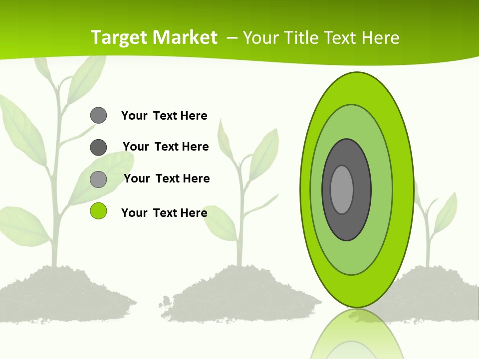 A Group Of Green Plants Growing Out Of Dirt PowerPoint Template
