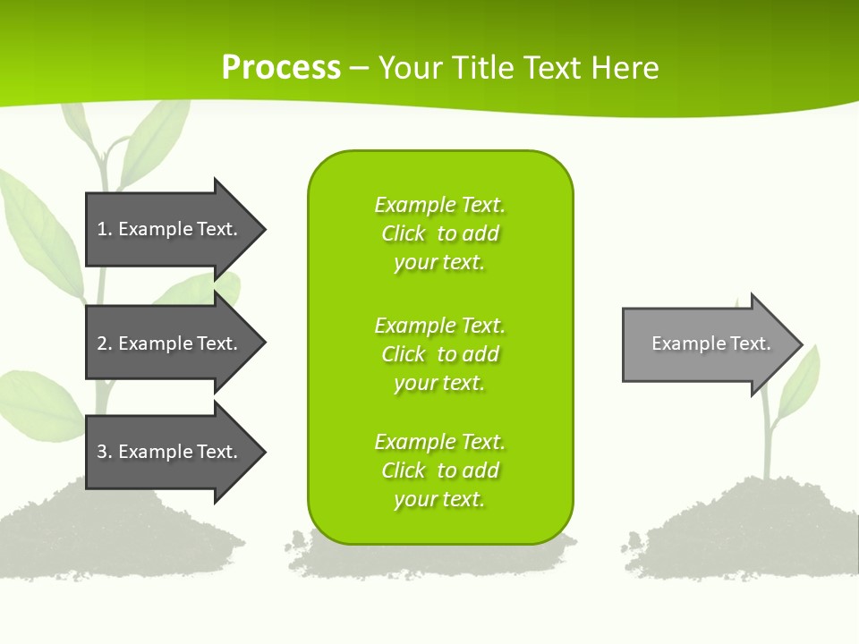A Group Of Green Plants Growing Out Of Dirt PowerPoint Template