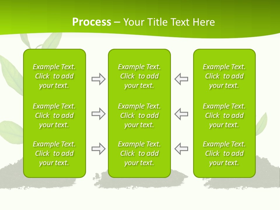 A Group Of Green Plants Growing Out Of Dirt PowerPoint Template