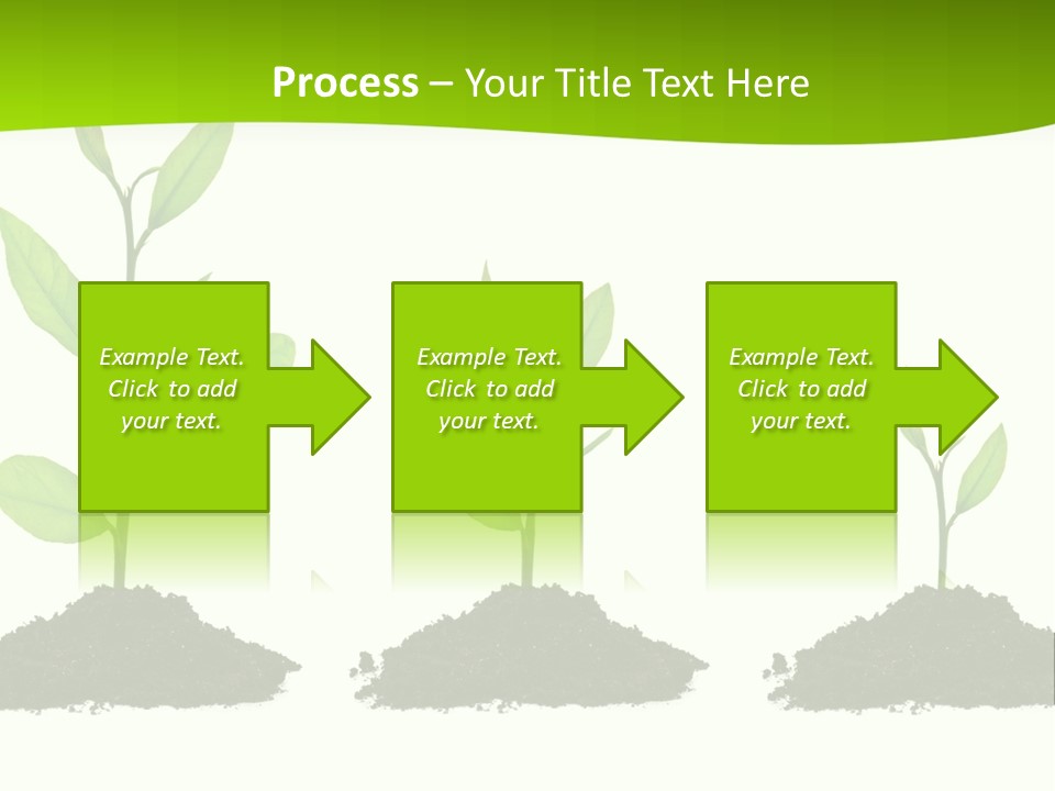 A Group Of Green Plants Growing Out Of Dirt PowerPoint Template