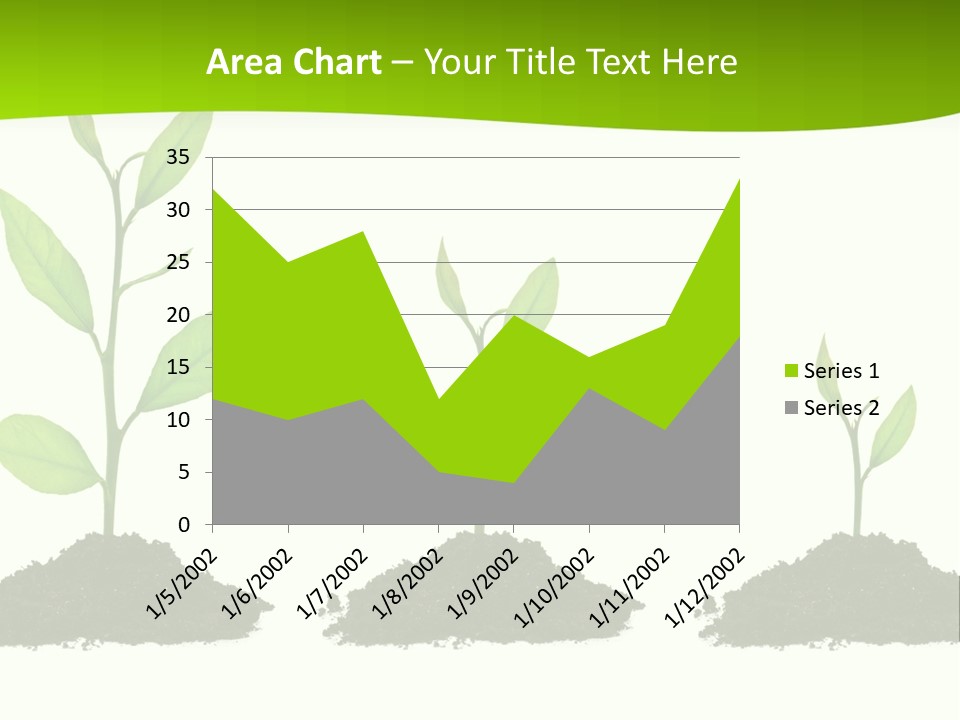 A Group Of Green Plants Growing Out Of Dirt PowerPoint Template
