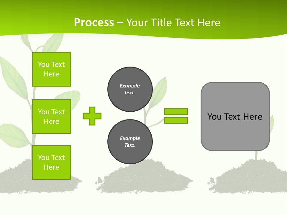 A Group Of Green Plants Growing Out Of Dirt PowerPoint Template