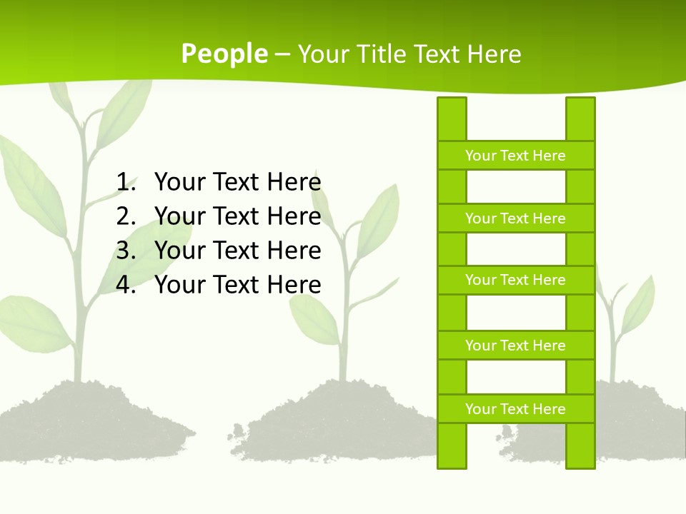 A Group Of Green Plants Growing Out Of Dirt PowerPoint Template