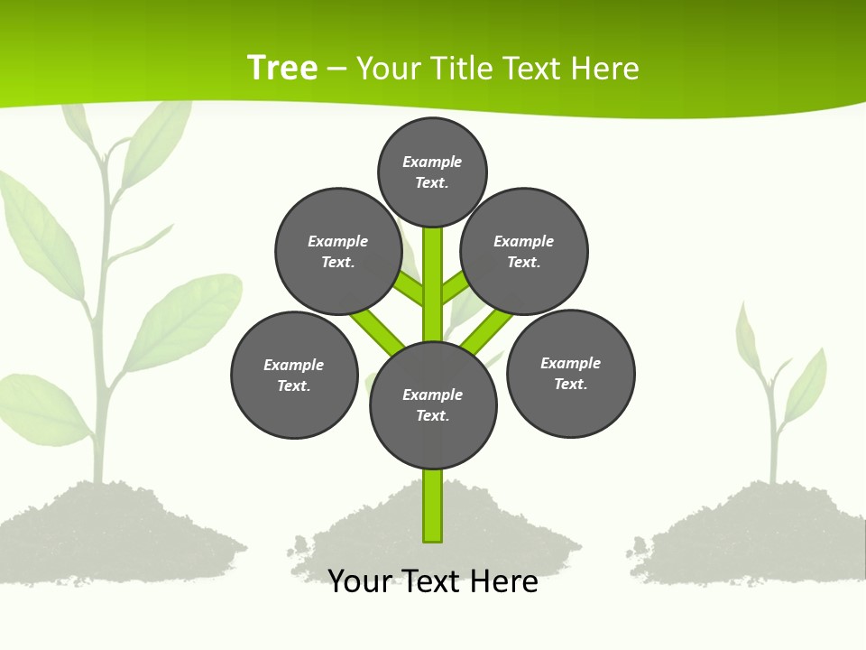 A Group Of Green Plants Growing Out Of Dirt PowerPoint Template