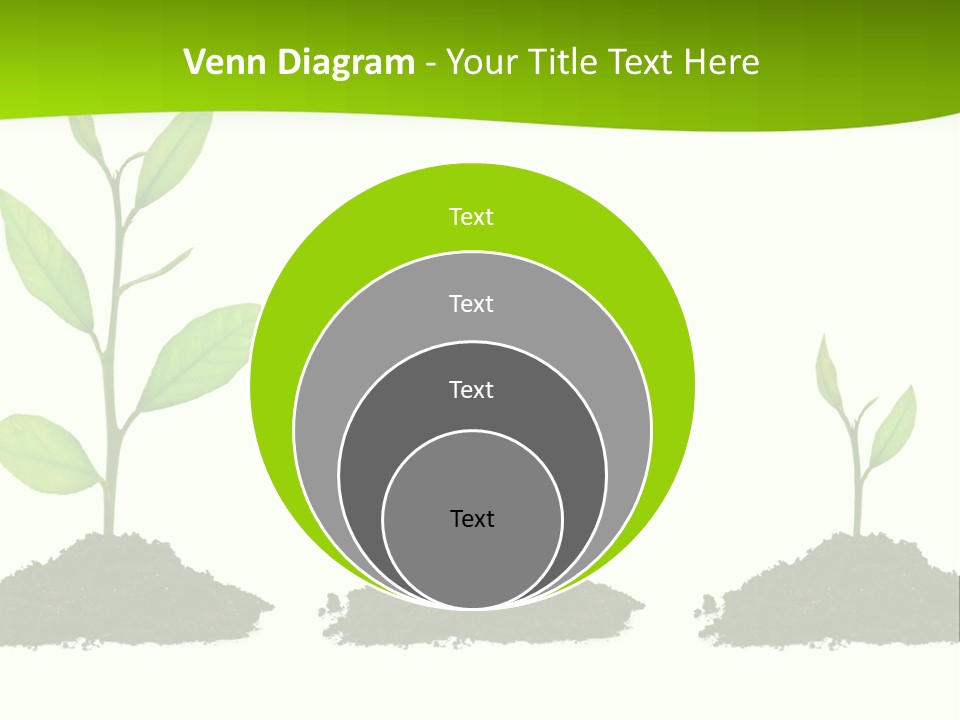 A Group Of Green Plants Growing Out Of Dirt PowerPoint Template