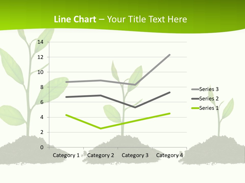 A Group Of Green Plants Growing Out Of Dirt PowerPoint Template